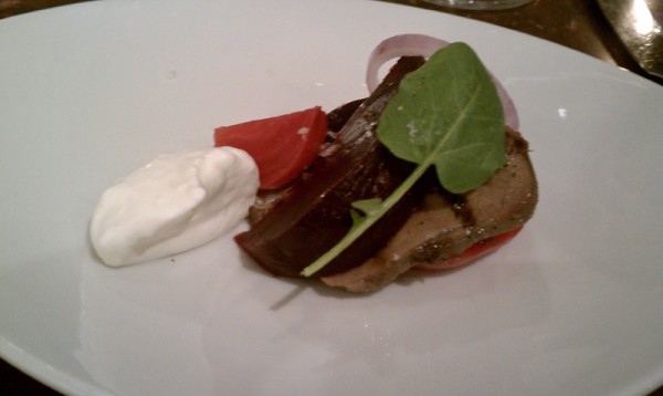 beet salad with cow tongue