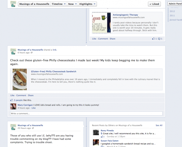 starred posts on the new facebook timeline