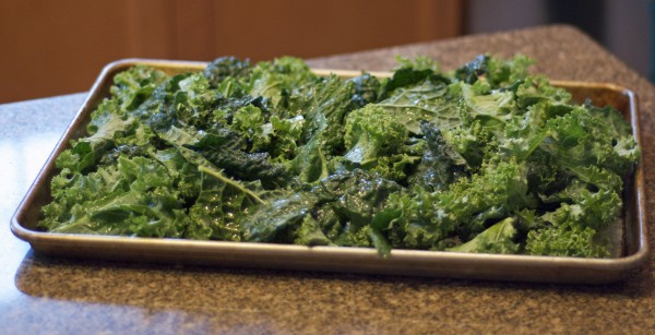 kale chips ready to bake