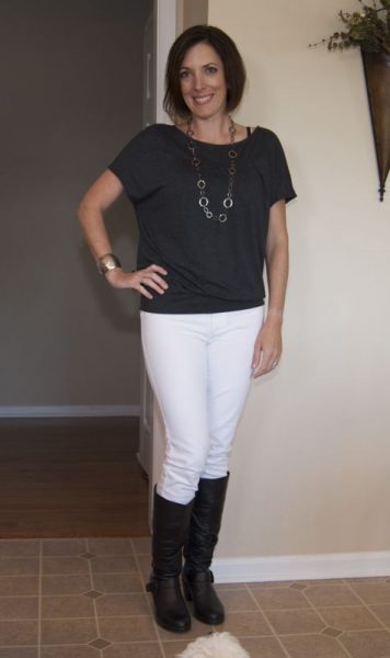 white jeans with boots