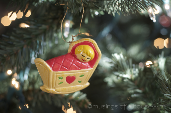 baby's first Christmas ornament circa 1972