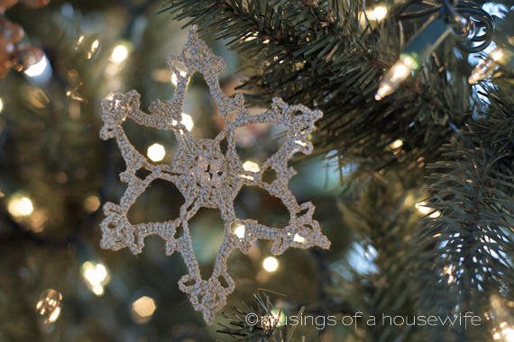 crocheted snowflake ornament