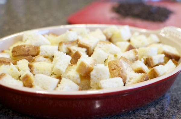 croutons for gluten free chocolate bread pudding