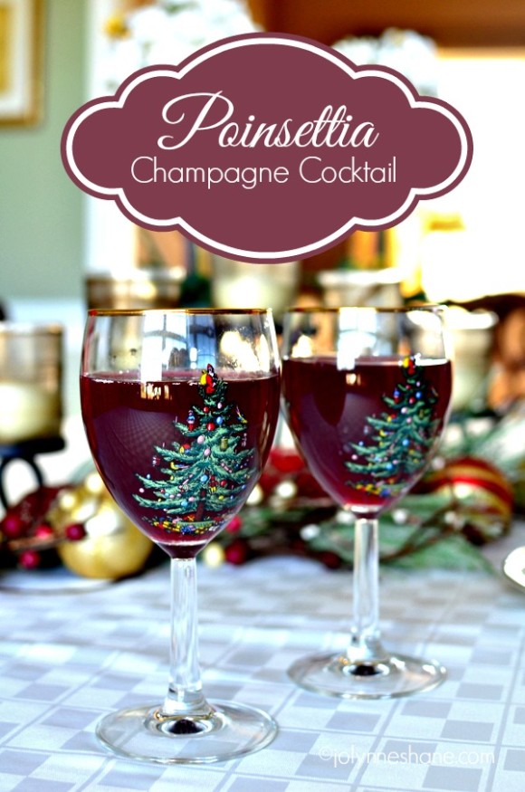 Poinsettia Champagne Cocktail Recipe via Musings of a Housewife