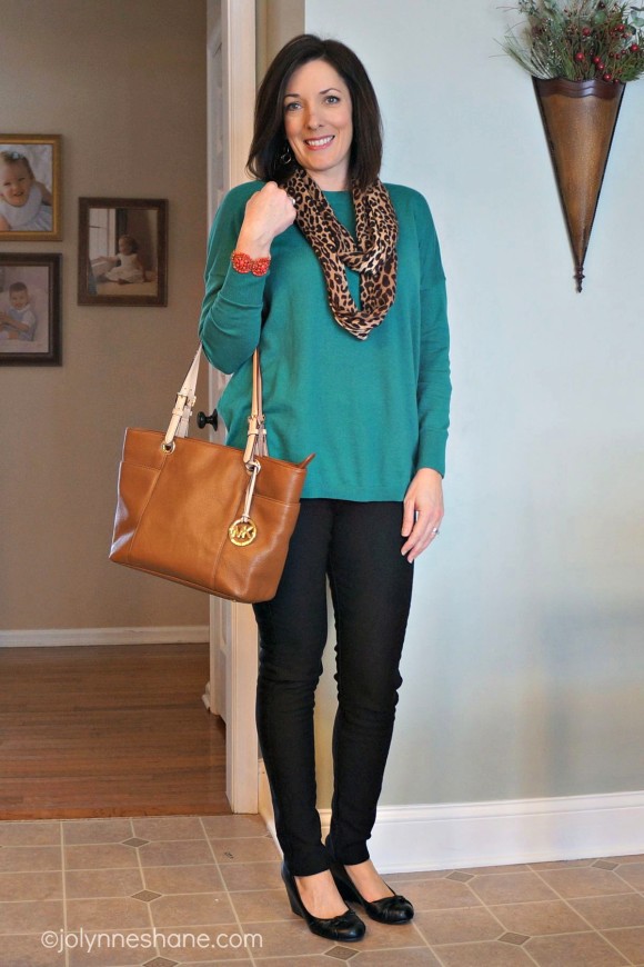 fashion over 40: teal and leopard