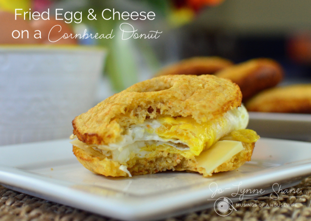 Fried Egg & Cheese on Cornbread Donuts
