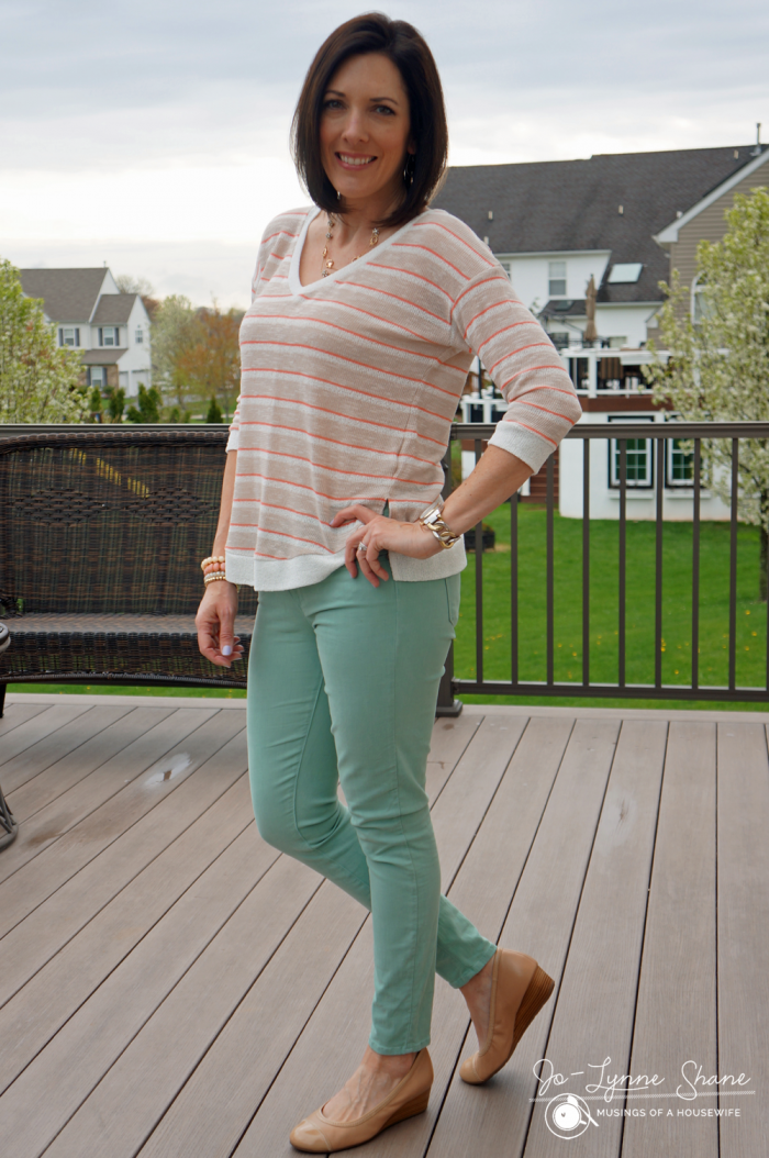 How to Wear Pastel Jeans: with ivory