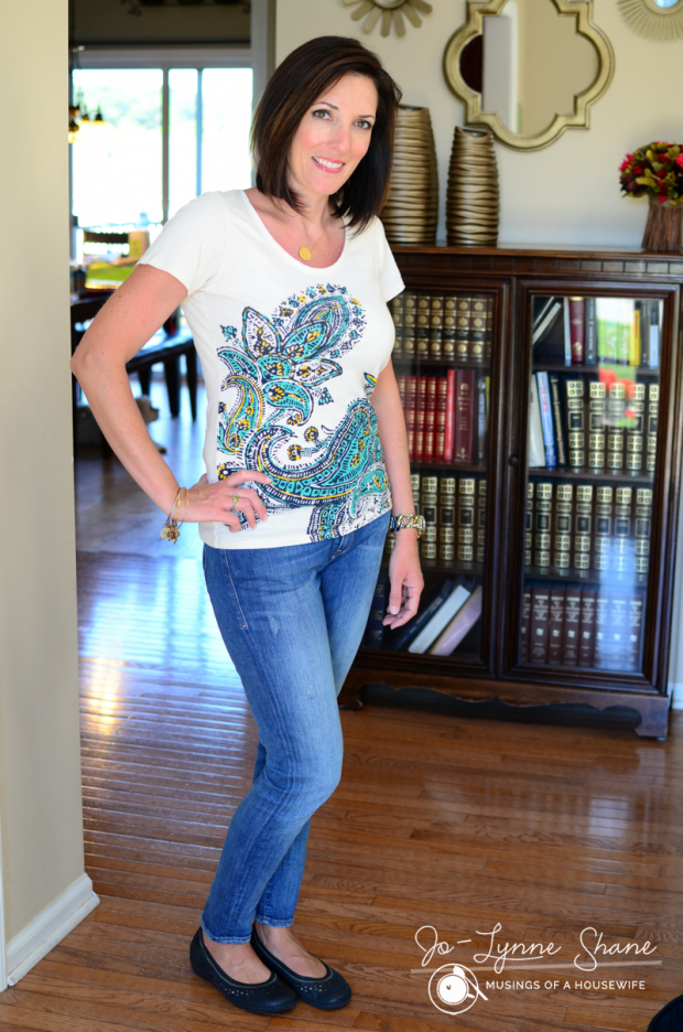 Lucky Brand Tee and Mavi Jeans with Taos Untold Ballet Flats
