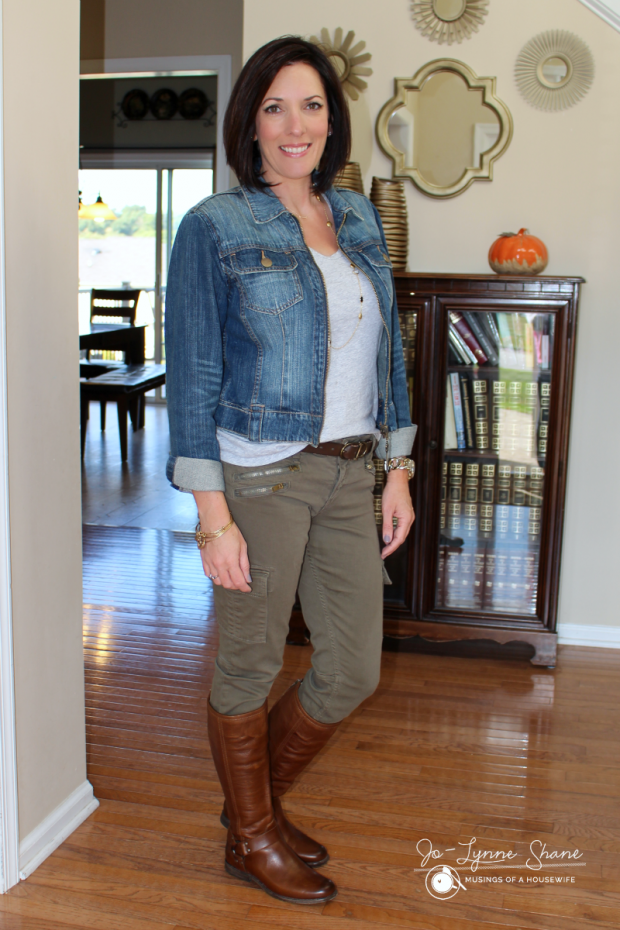 Perfect Fall Outfit: Denim jacket + Cargo Pants + Frye Boots