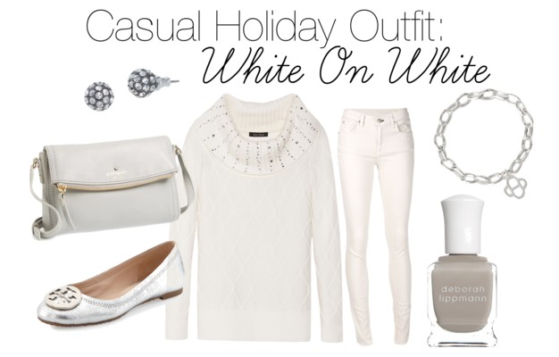 Casual Holiday Party Outfit In Winter White - une femme d'un certain âge