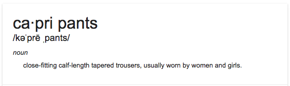 capri pants: definition