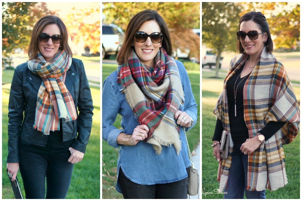 how to wear a rectangle blanket scarf