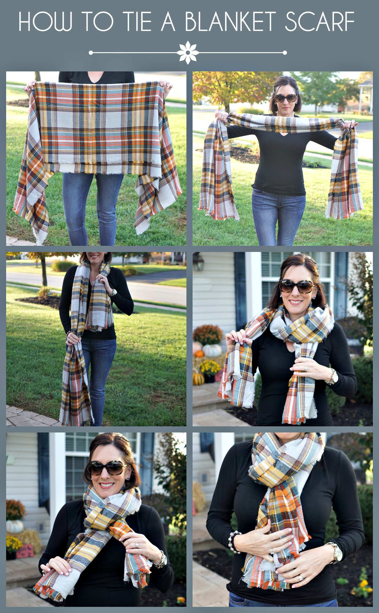 how to tie a rectangle blanket scarf
