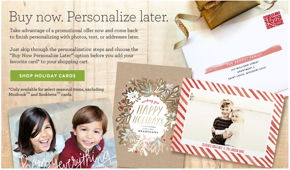 Minted Buy Now, Personalize Later Offer