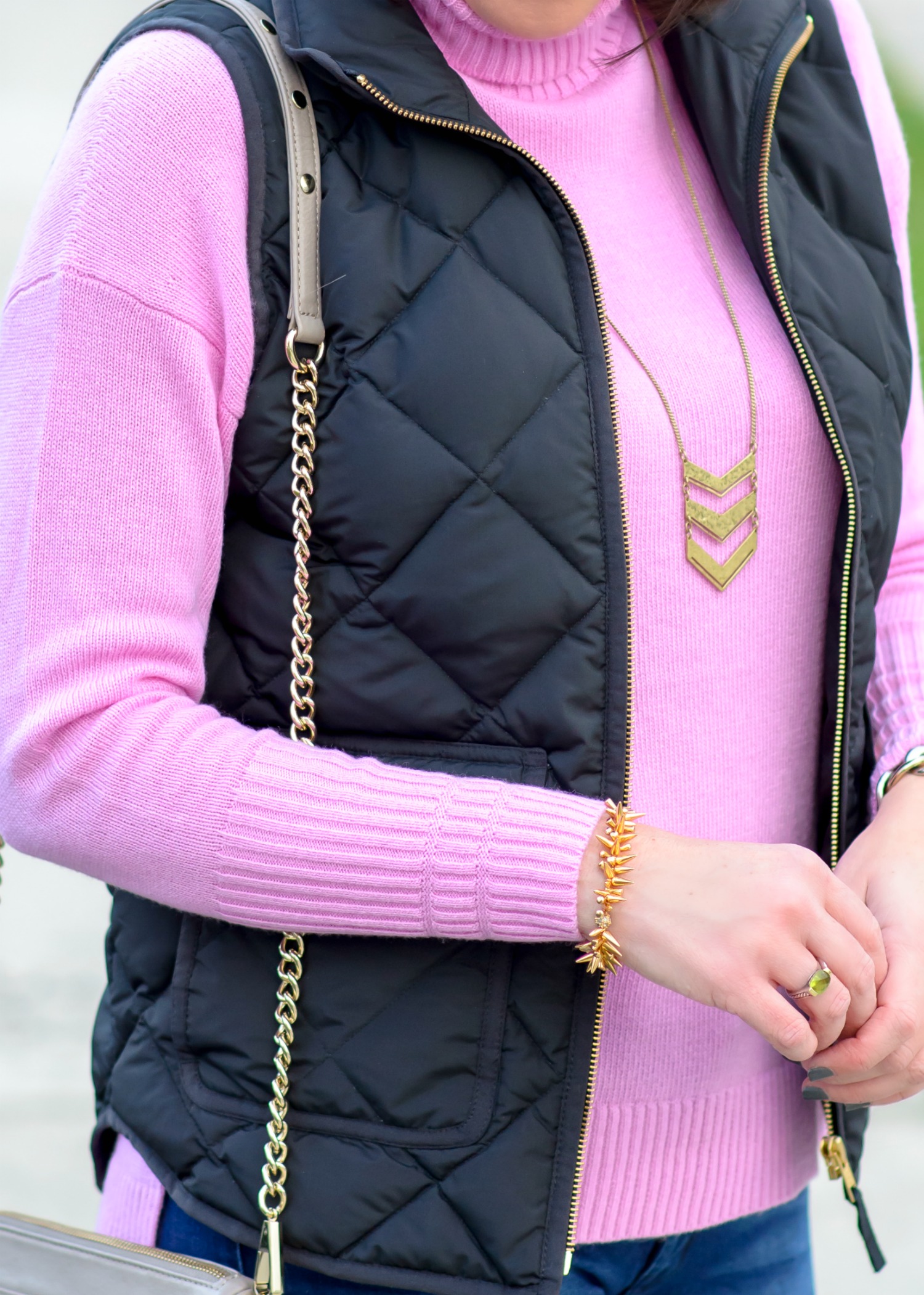 Winter Outfit Ideas: Wool Turtleneck + Quilted Vest