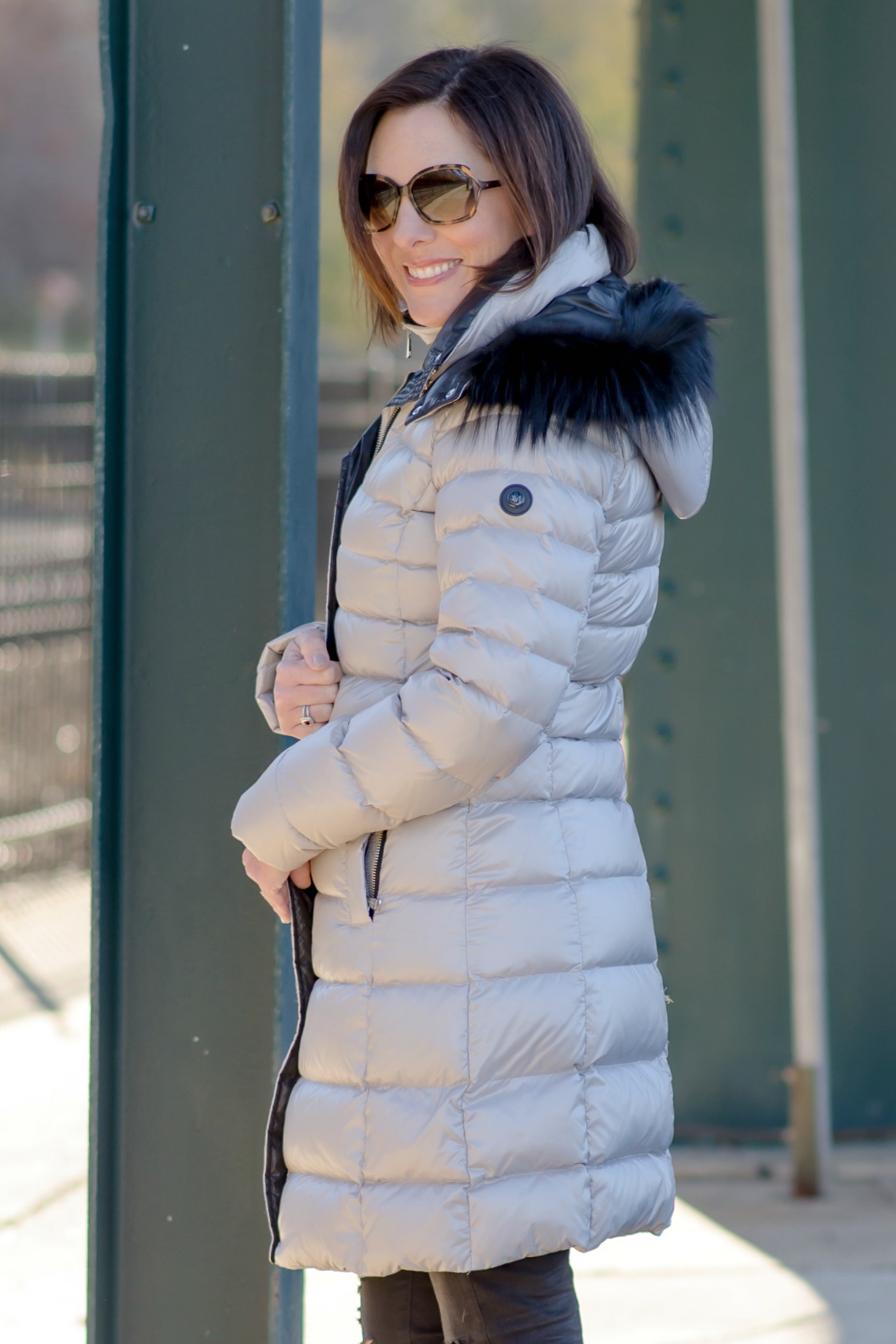 Fashion for Women Over 40: Andrew Marc Gayle Quilted Down Coat with Detachable Fur-Trim Hood