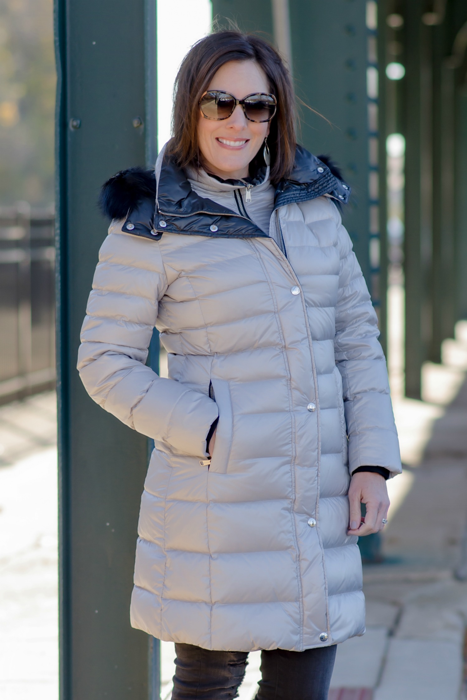 Fashion for Women Over 40: Andrew Marc Gayle Quilted Down Coat with Detachable Fur-Trim Hood
