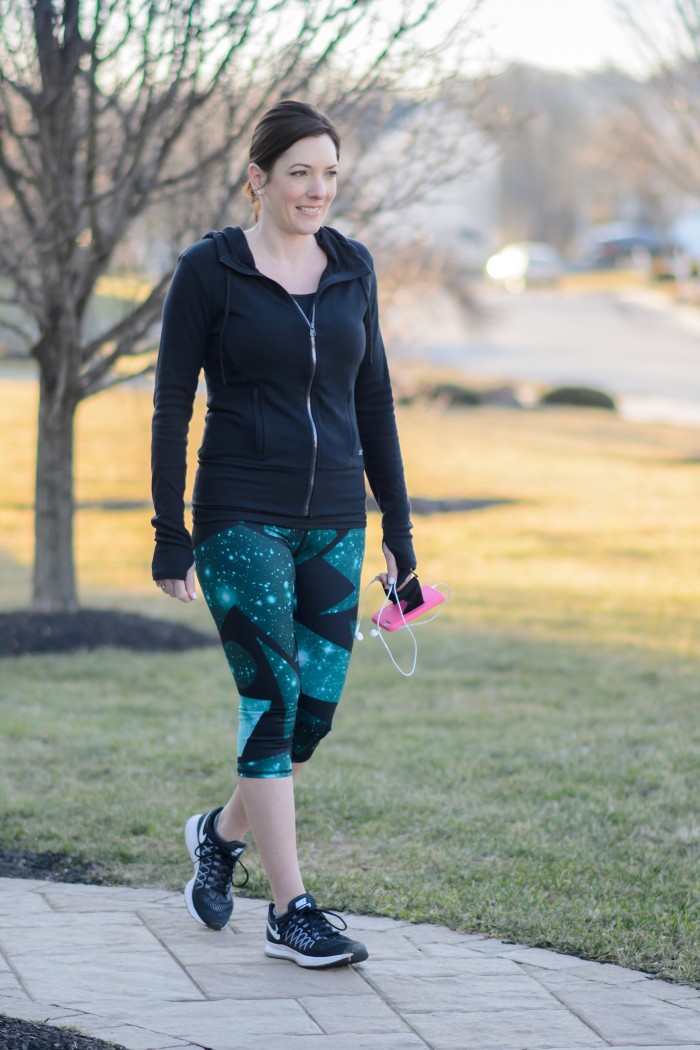 Spring Workout Clothes: Alo Leggings and Hoodie with Zella Tank