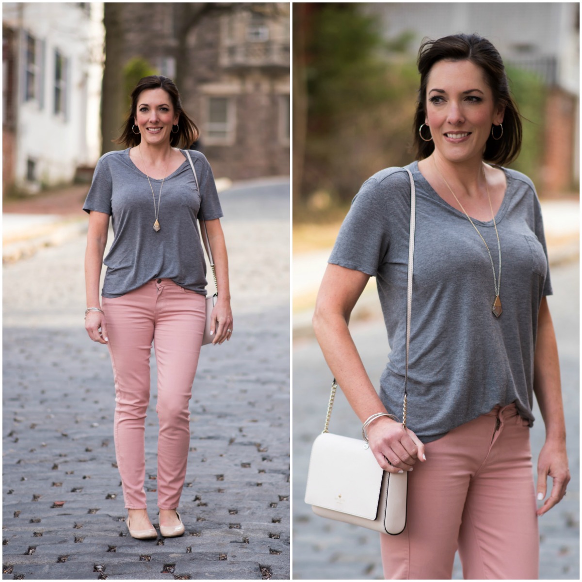 Spring Outfit Inspiration: Pink + Grey