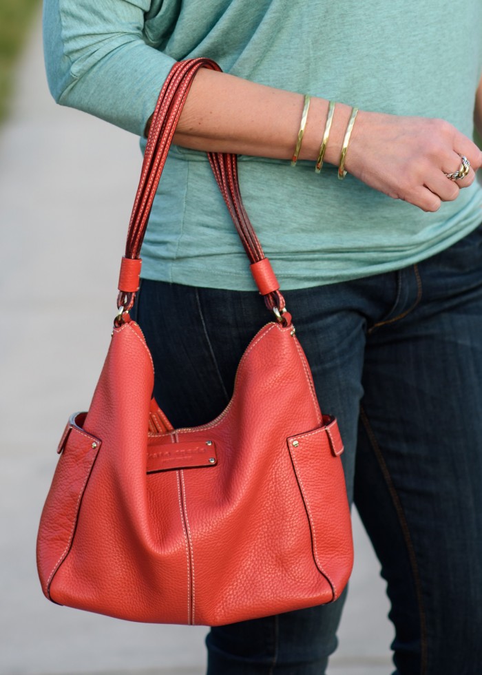 Accessorize for Spring with Coral Hobo Style Handbag