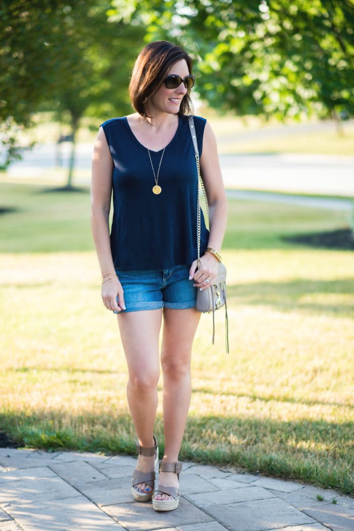 Casual Summer Outfit with Flatform Espadrille Sandals