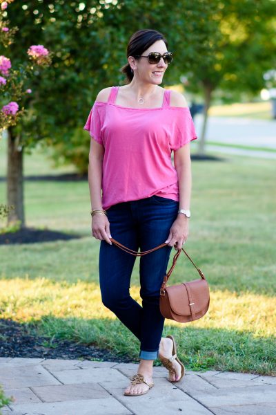 Casual End-of-Summer Outfit: Pink + Denim | Jo-Lynne Shane