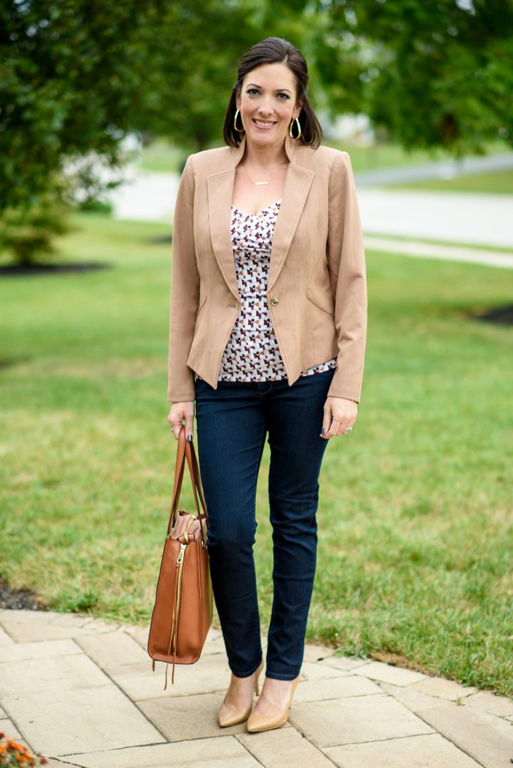 How to Wear a Blazer with Jeans and Heels