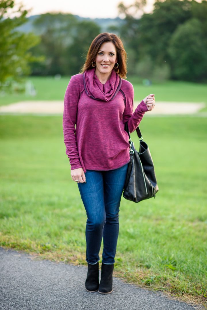 The Softest Cowl Neck Pullover + Suede Wedge Booties