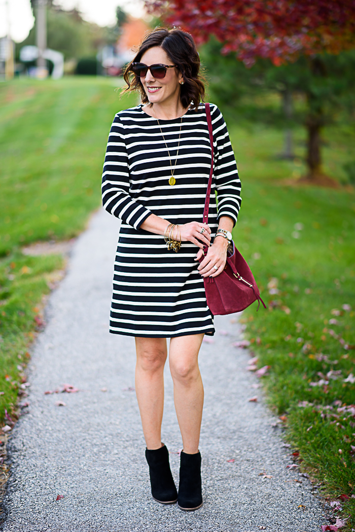 Black & White Striped Dress Styled Two Ways