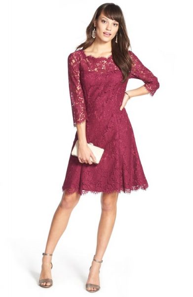 Eliza J Lace Fit & Flare Dress for your company holiday party or winter wedding