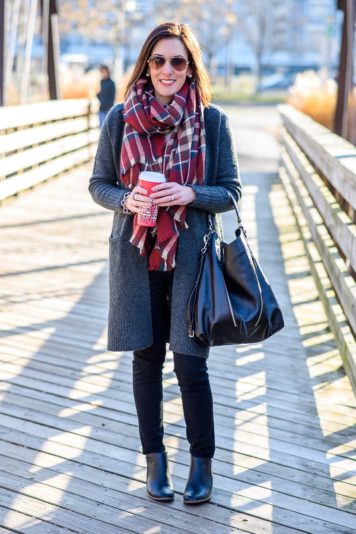 Cozy Winter Outfit with Side Zip Ankle Boots from Payless