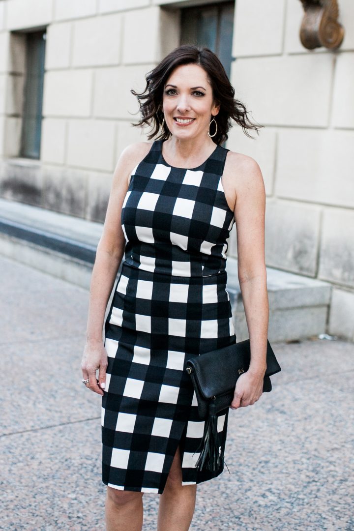 Black & White Gingham Dress for Spring Occasions