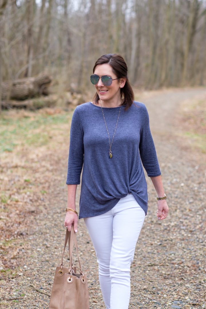 Spring Weekend Outfit with Nordstrom: Twist Front Pullover