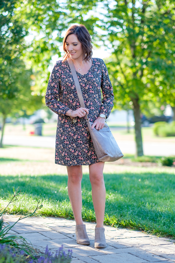 shift dress with booties