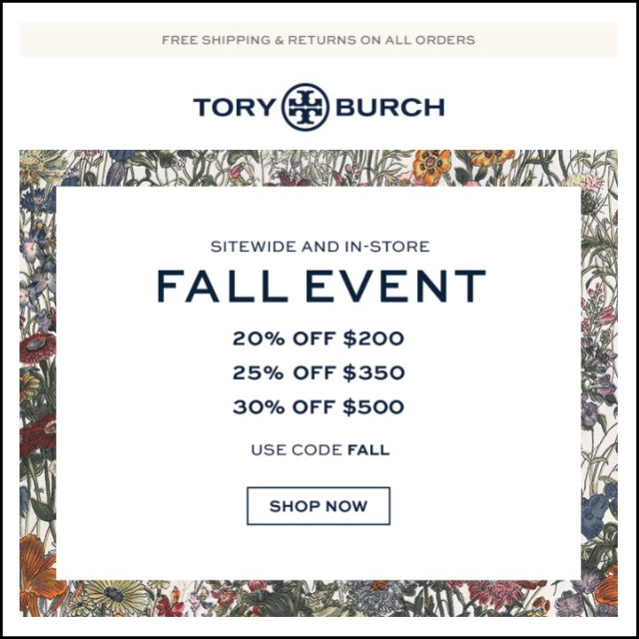 Tory Burch Fall Sale Up to 30% OFF