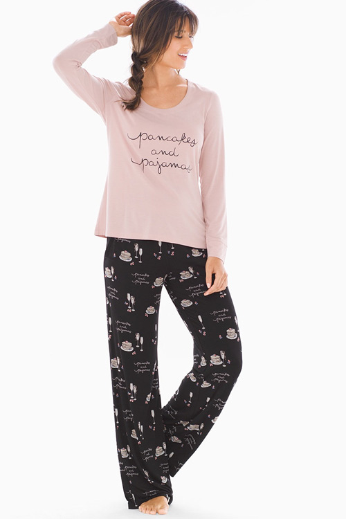 Soma Scoopneck Long Sleeve Pajama Set