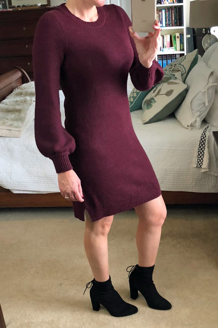 loft burgundy dress