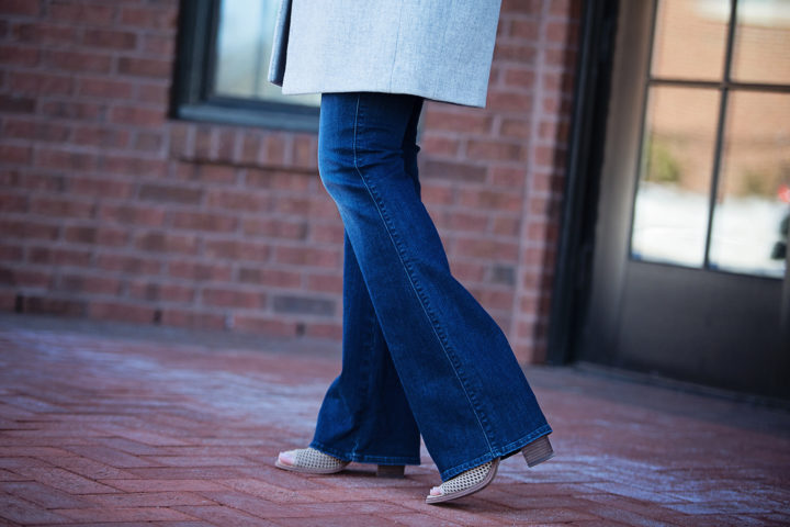 7FAM Bootcut Jeans and Vince Camuto Kensa Perforated Peep-Toe Booties