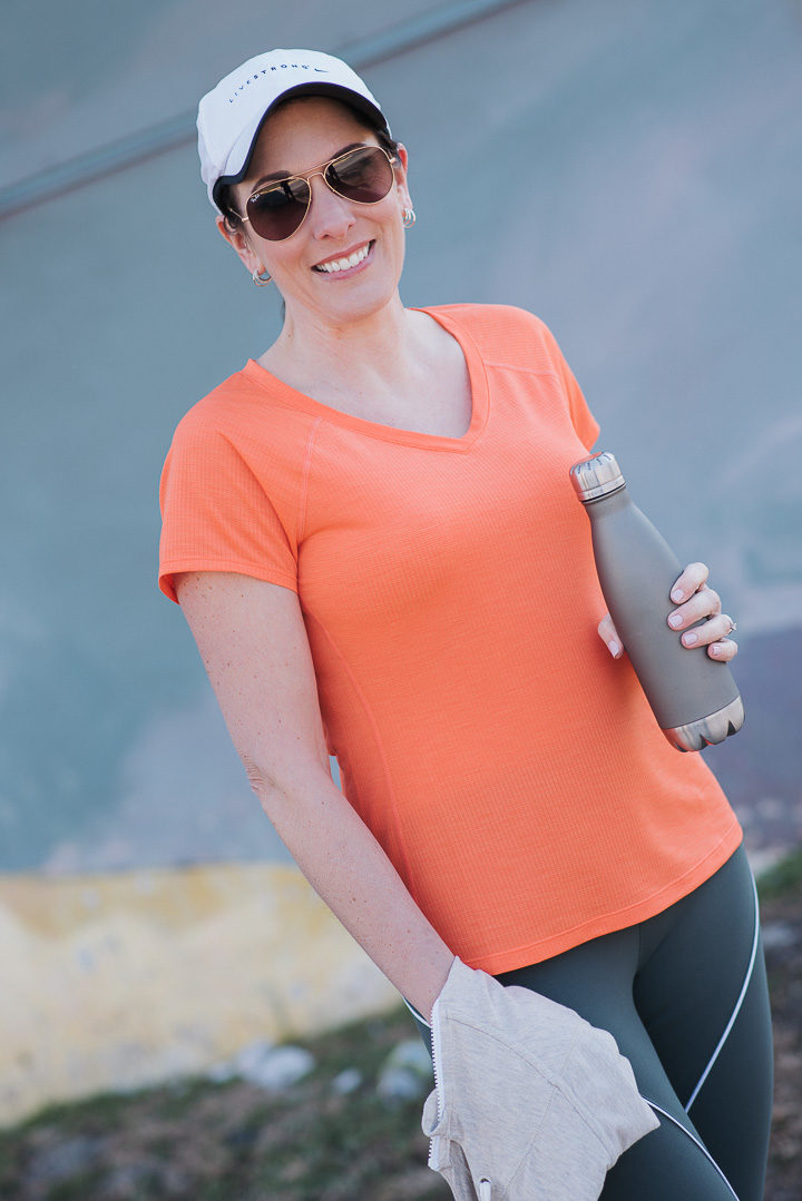 Jo-Lynne Shane wearing a spring workout look with Nordstrom featuring Zella Fly Mode Tee.
