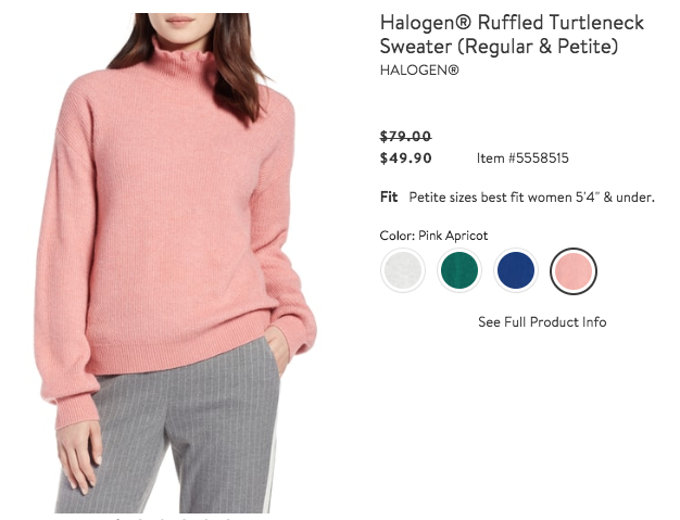 Nordstrom Anniversary Sale 2018: Halogen® Ruffled Turtleneck Sweater 