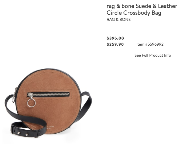 Nordstrom Anniversary Sale 2018: rag & bone Suede & Leather Circle Crossbody Bag