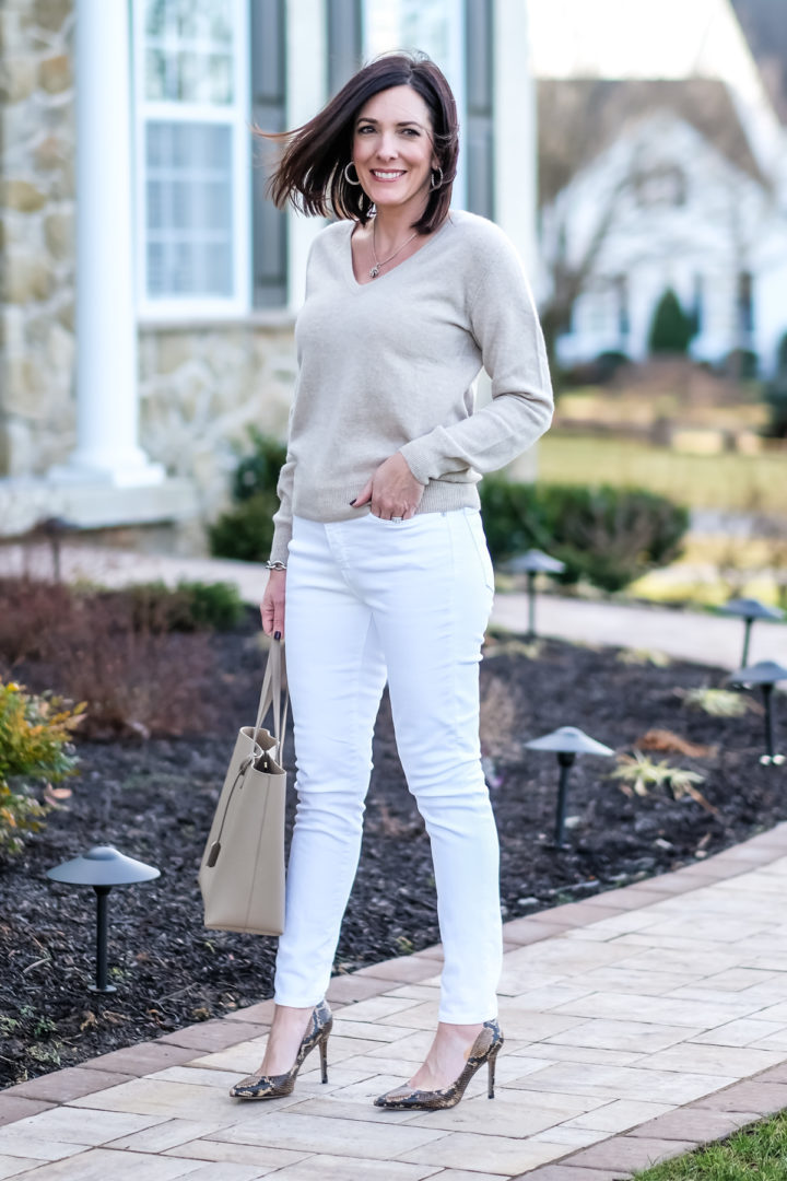 Madewell 9" Mid-Rise Skinny Jeans in Pure White