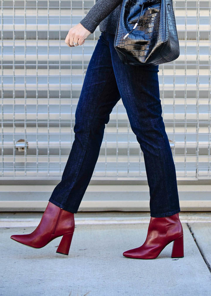 AG Prima Ankle Straight Jeans straight ankle jeans with Vince Camuto Thelmin Booties