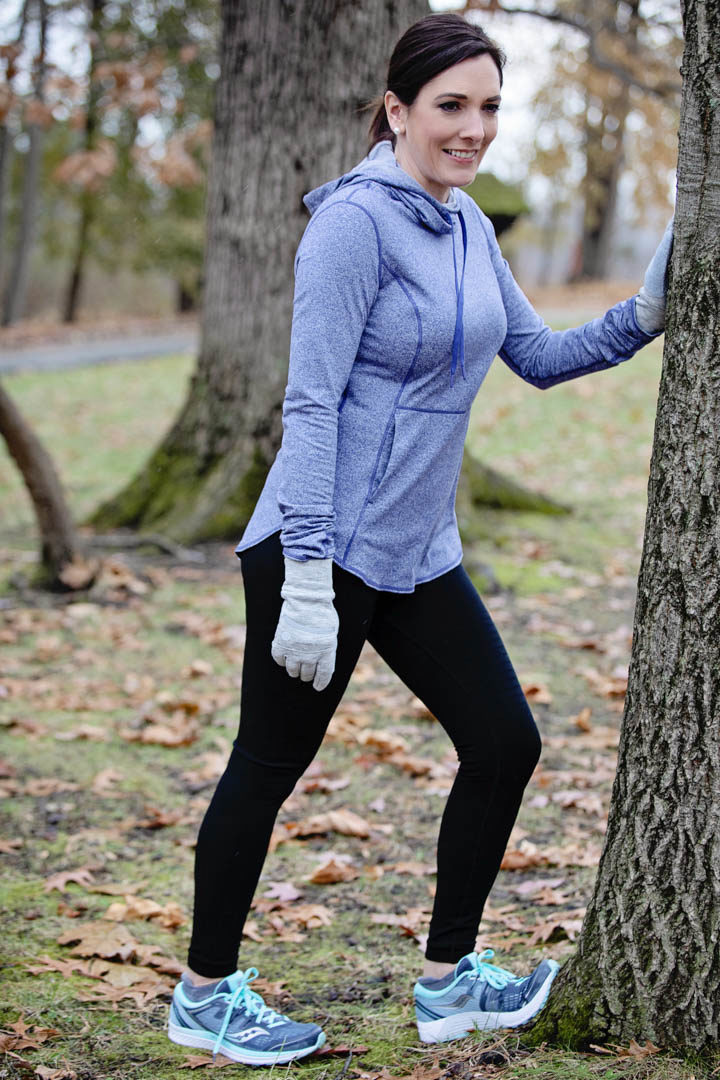 Updating my winter running gear with @nordstrom! Jo-Lynne Shane wearing Zella Moto Seamless Leggings and Taryn Ultrasoft Recycled Pullover Hoodie. #sponsored #nordstrom #fitlife 
