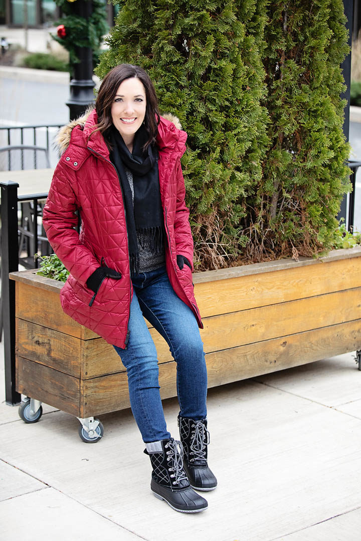 Update your winter outerwear wardrobe at the Lord & Taylor Friends & Family Sale: Save an extra 30% on Marc New York Rosebank Quilted Faux-Fur Trimmed Parka, Calvin Klein Fringed Woven Scarf, Khombu Davenport Lace-Up Storm Boots, and ISOTONER SmartDRI Textured Tech Gloves. #sponsored #lordandtaylor #winterstyle #womensfashion #womenscoats #bootweather