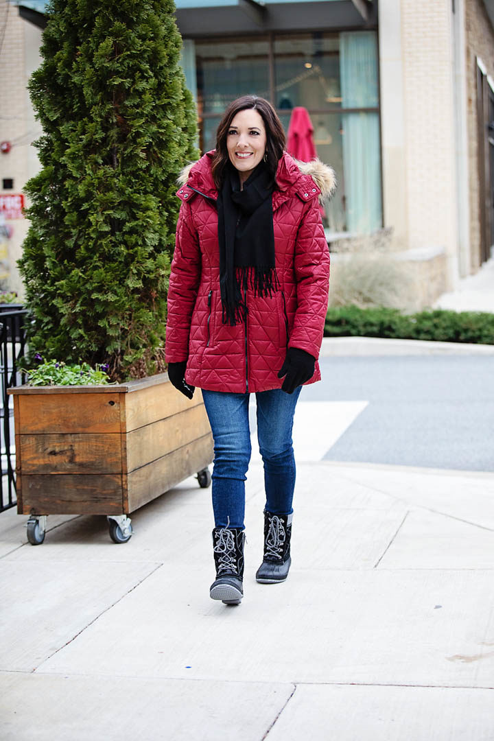 Update your winter outerwear wardrobe at the Lord & Taylor Friends & Family Sale: Save an extra 30% on Marc New York Rosebank Quilted Faux-Fur Trimmed Parka, Calvin Klein Fringed Woven Scarf, Khombu Davenport Lace-Up Storm Boots, and ISOTONER SmartDRI Textured Tech Gloves. #sponsored #lordandtaylor #winterstyle #womensfashion #womenscoats #bootweather