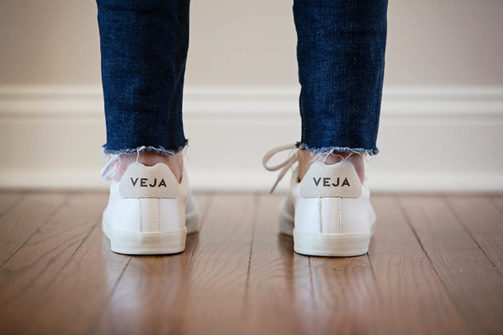 2019 Fashion Sneaker Reviews: Jo-Lynne Shane wearing the Veja Esplar Extra-White
