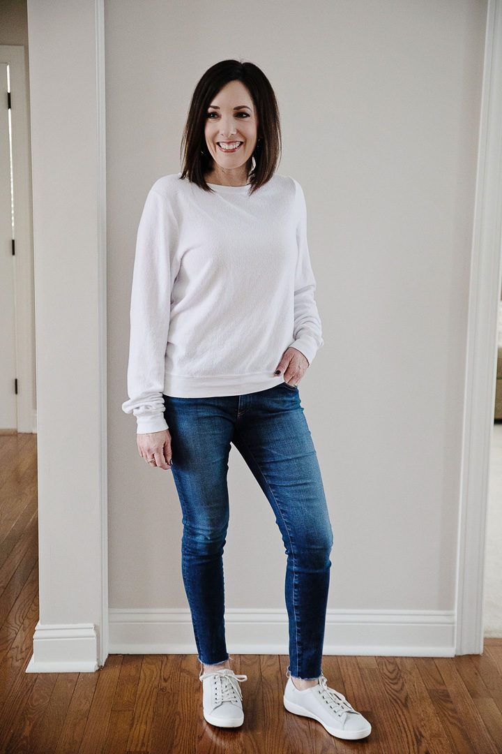 2019 Fashion Sneaker Review: Jo-Lynne Shane wearing the Josef Seibel Sina 11 Sneaker in White