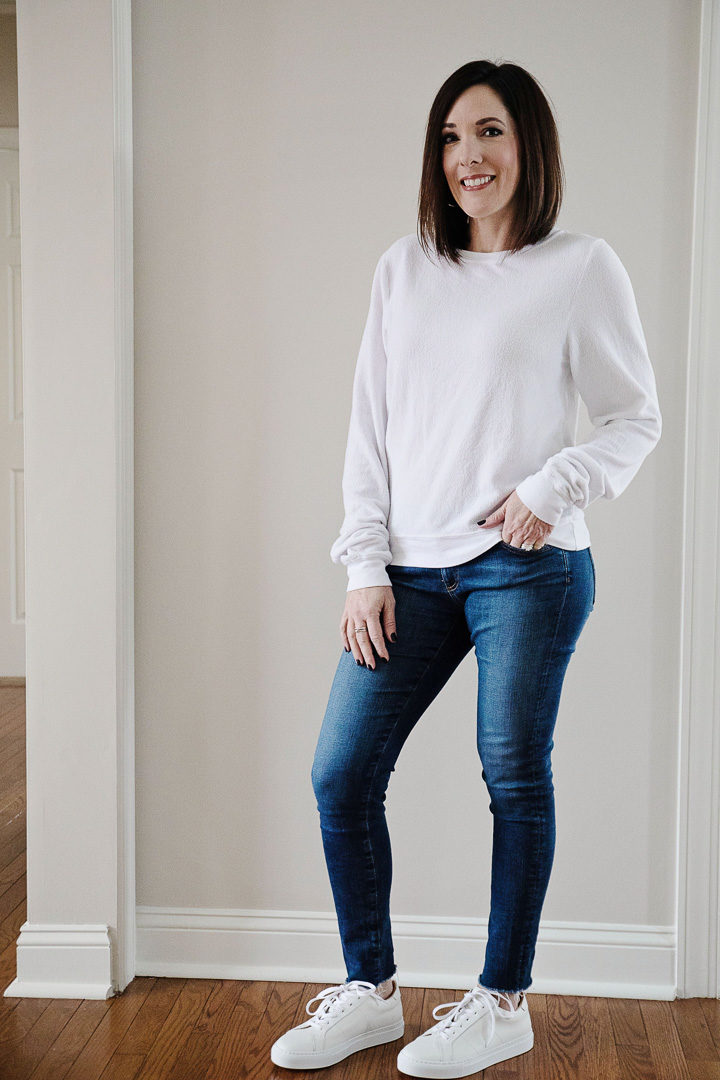 2019 Fashion Sneaker Review: Jo-Lynne Shane wearing Greats - The Royale - Blanco White Italian Leather