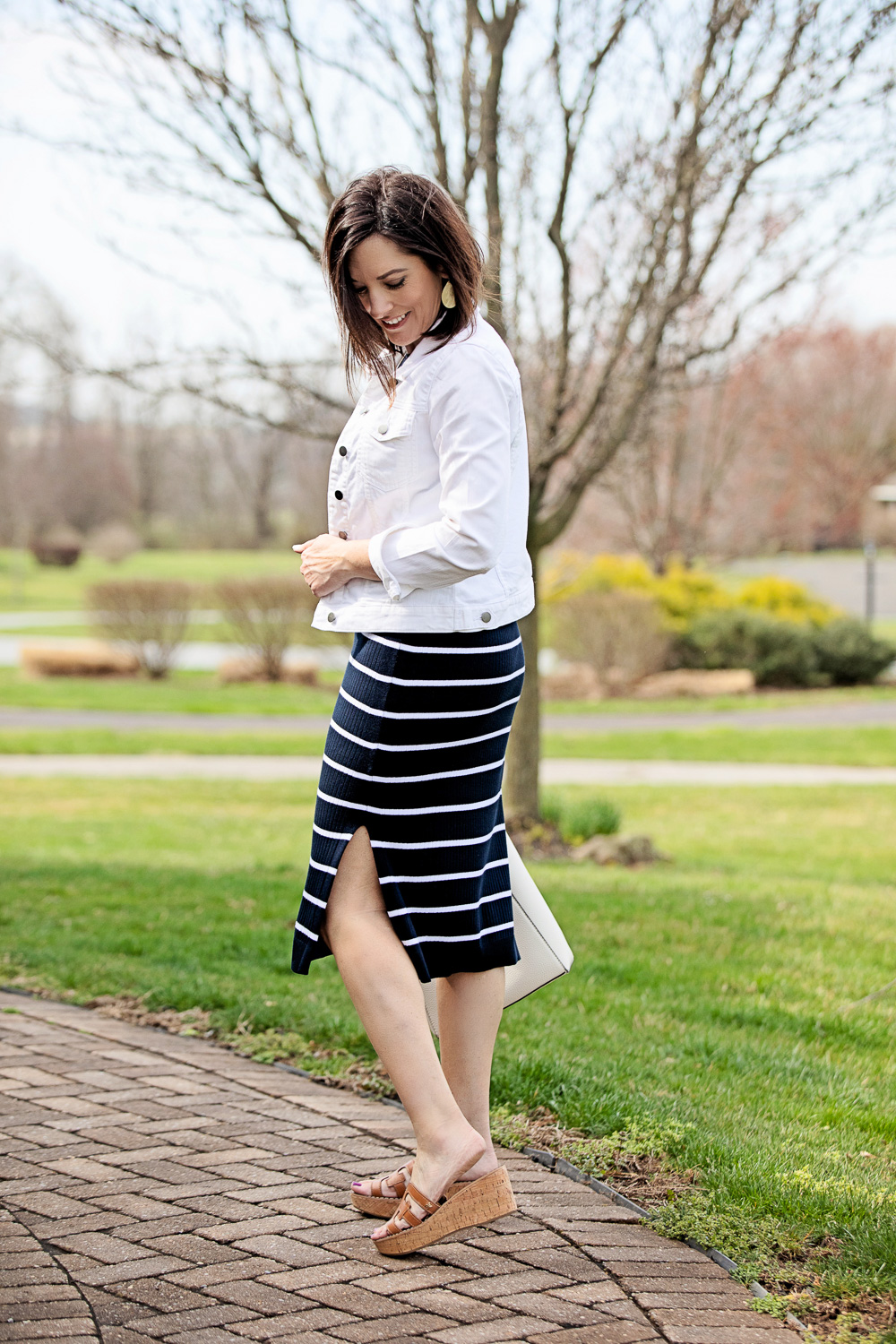Striped Midi Dress Outfit for Spring/Summer